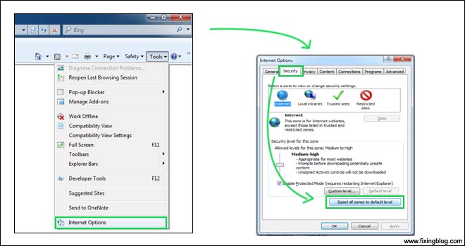 Reset all zone to default