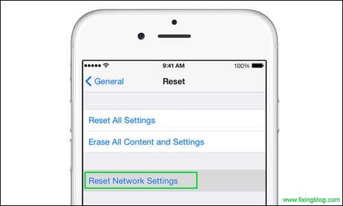 Reset network setting in iphone