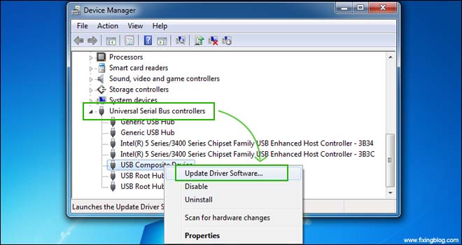 Update USB Driver Software