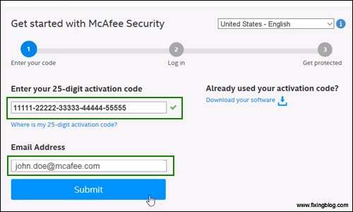 Enter Your 25 Digit Activation Code And Submit. 