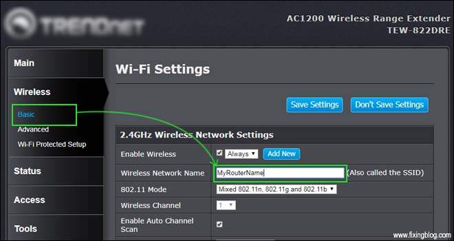 Enter Your Router name in trendnet router