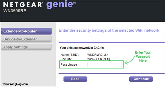 Netgear genie extender password