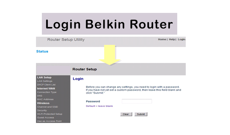 login belkin router