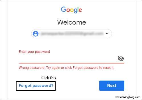 click forget password