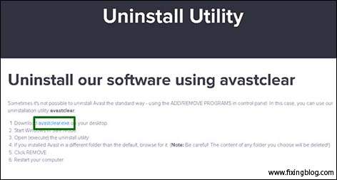 how to uninstall avast antivirus from my laptop