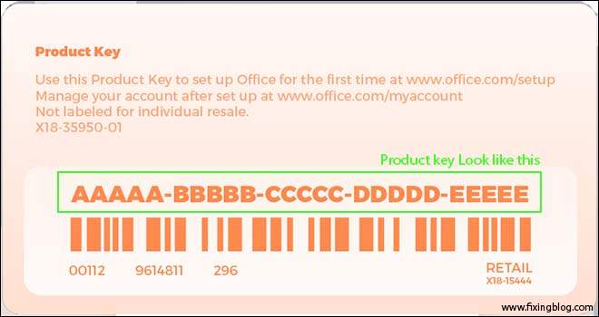 Retail card of microsoft office 1