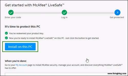 install McAfee on pc 