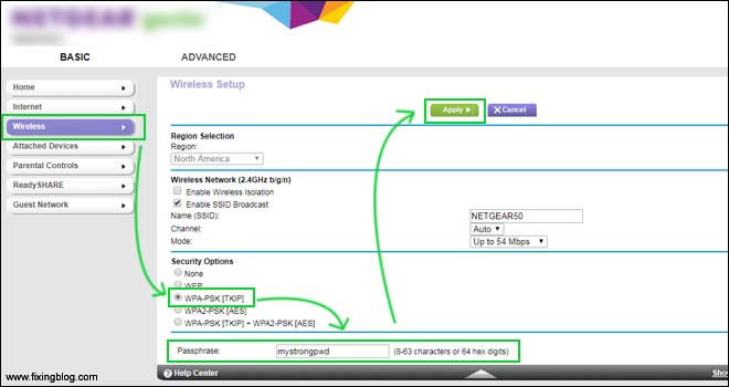 Netgear router wifi password