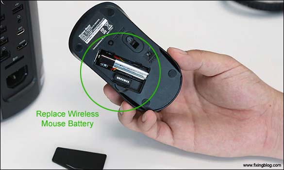 Replace Wireless mouse batteries