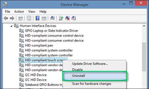 reinstall hid compliant touch screen