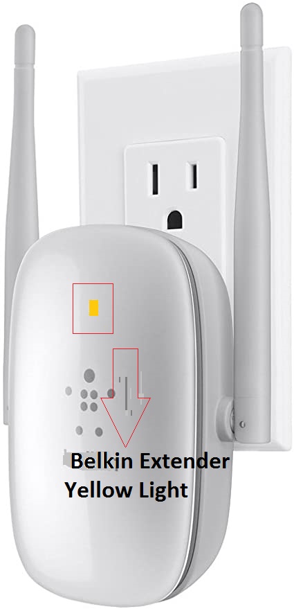 belkin extender yellow light