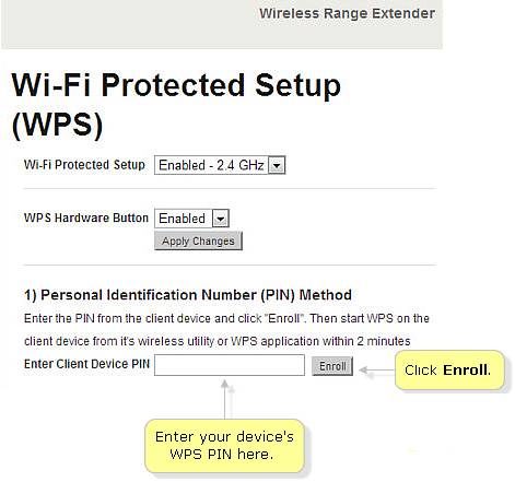 wps pin method for belkin setup