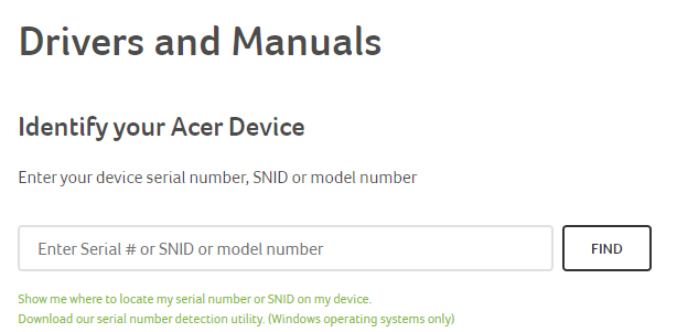 Identify your Acer Device