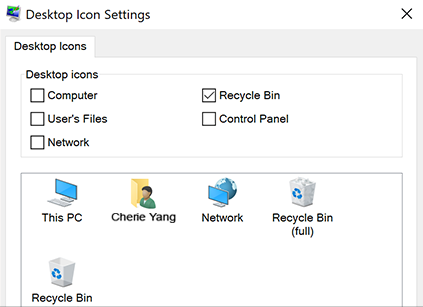 select the icon