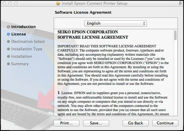 epson license agreement mac