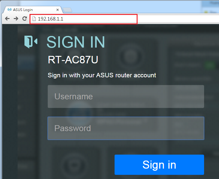 asus router login