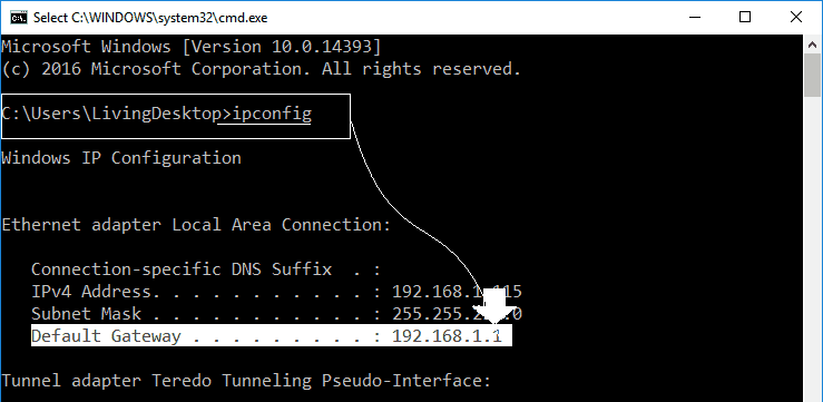 ipconfig