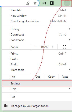 3 dot and setting chrome