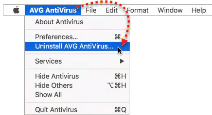choose to uninstall avg antivirus