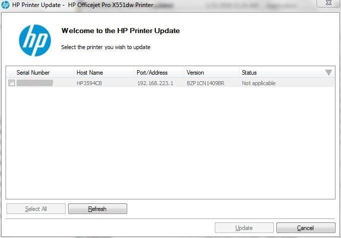 HP printer firmware version