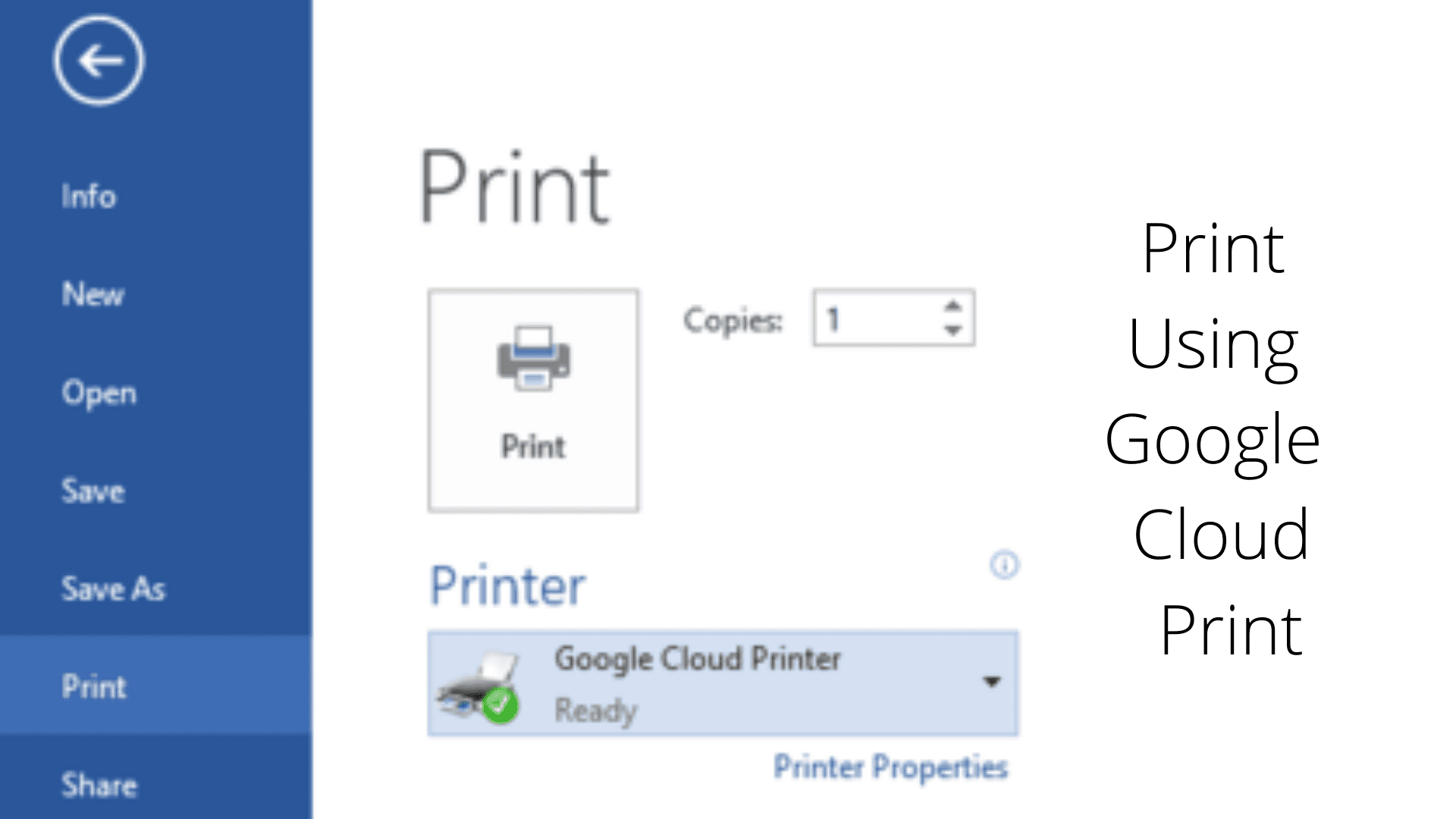 Print Using Google Cloud Print