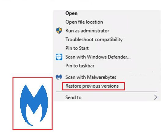 Restore Previous Version of malwarebytes