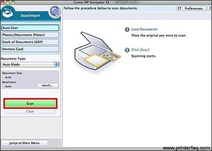 Scan Canon printer