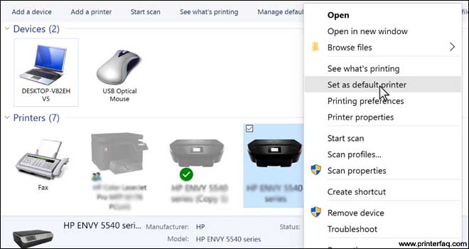 set Hp as Default Printer