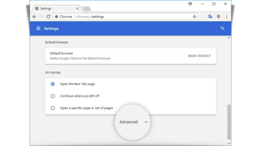 advanced in chrome