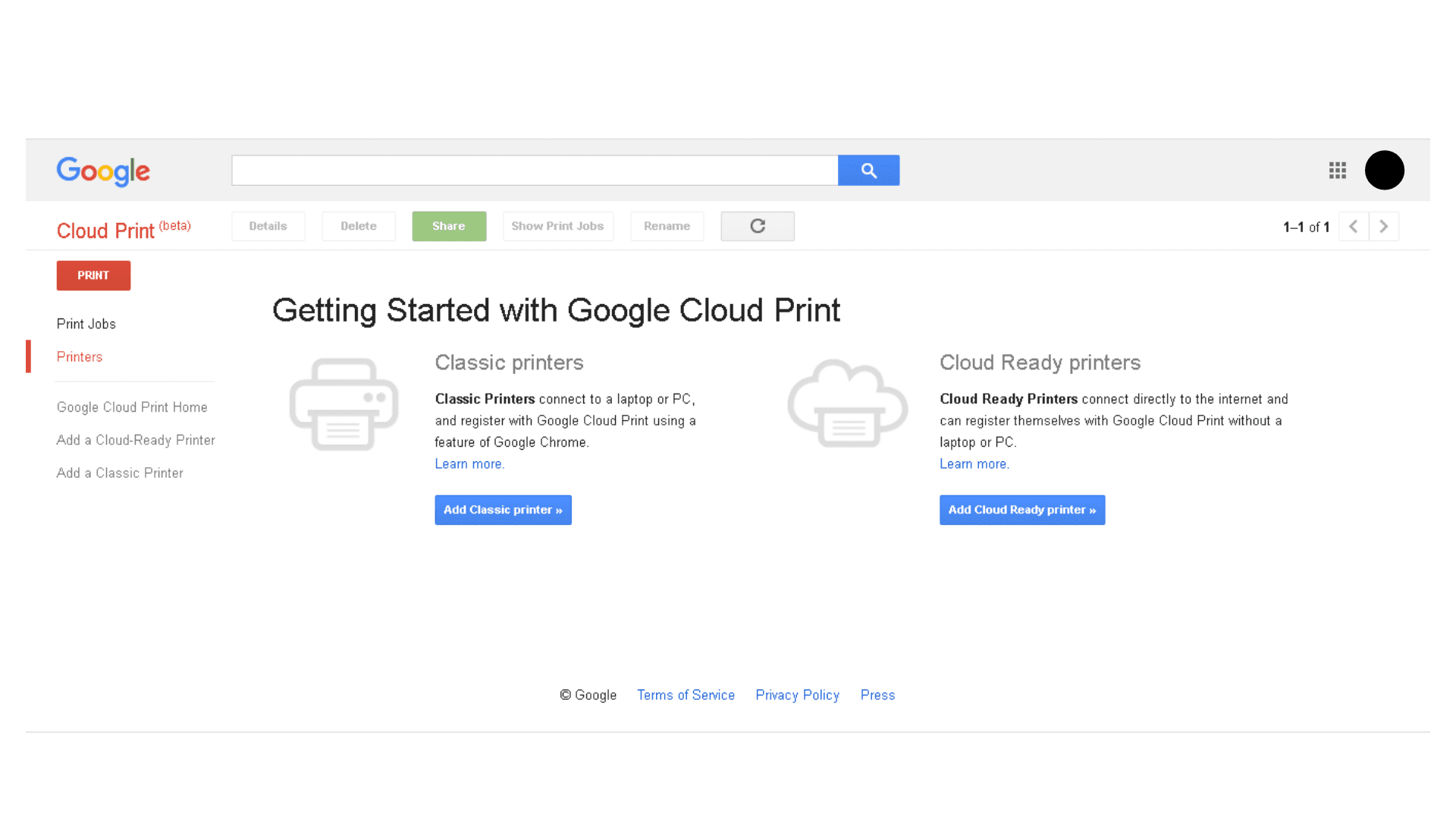 google cloud print