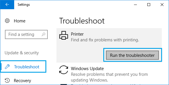 run the troubleshooter