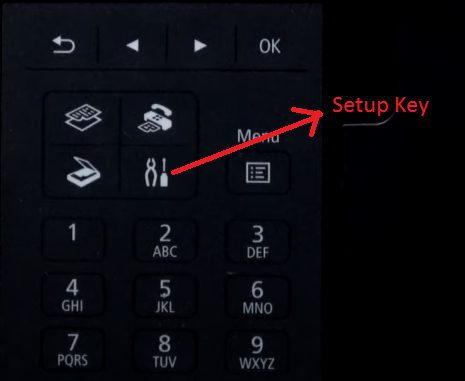 canon printer setup key