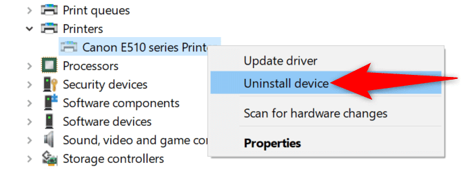 uninstall devices